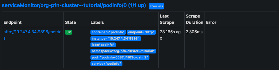 Verifying target addition in Prometheus
